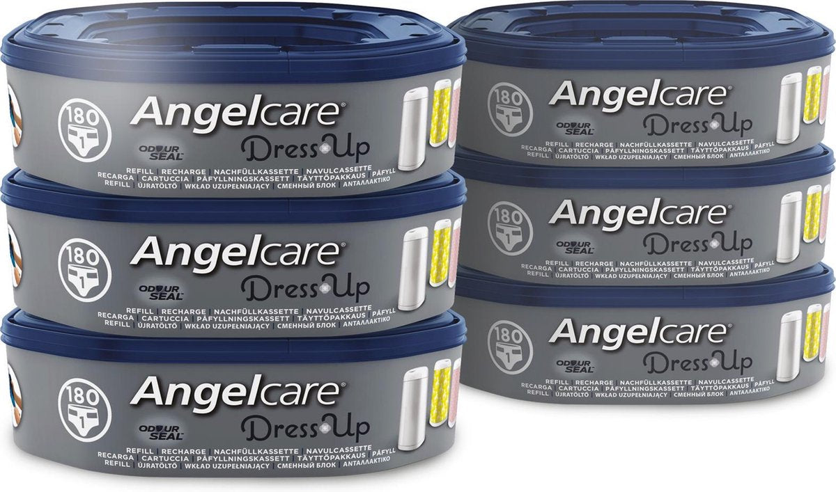 Angelcare navulling luieremmer baby - achthoekige navulcassettes - voor dress up - 6 stuks