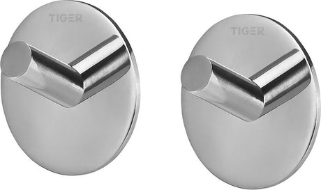 Tiger rondo - håndklædekrog - uden boring - håndklædekroge - 3m tape - poleret rustfrit stål (2 stk)