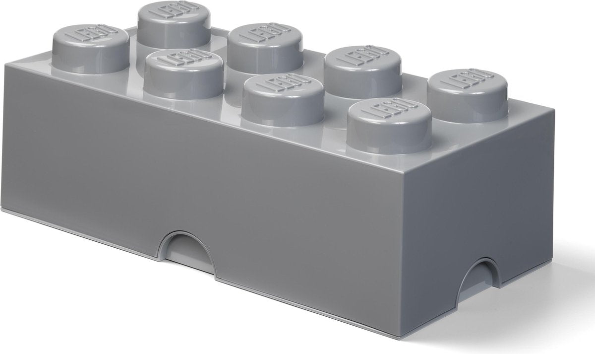 Lego - opbevaringskasseklods 8 - polypropylen - grå