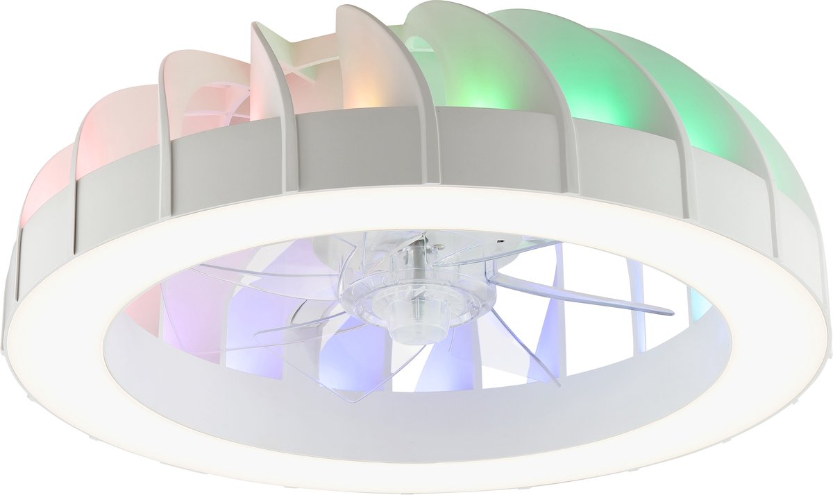 Brilliant fanora - loftventilator - med belysning - LED 30w - 2700k-6500k - dæmpbar - hvid - meget støjsvag