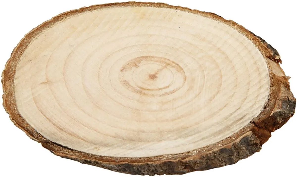 Creativ virksomhed https: www.cchobby.nl træ-skive-med-bark-dimensioner-9-5x6-cm-tykkelse-6-mm-12-stykke-1-kasse