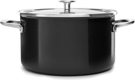 Kitchenaid stålkerne emalje gryde - 24 cm - 6l - sort