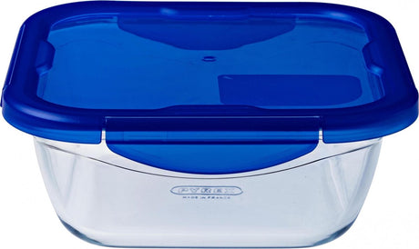 Pyrex - cook go skål firkantet med låg 1,9 liter - gennemsigtig
