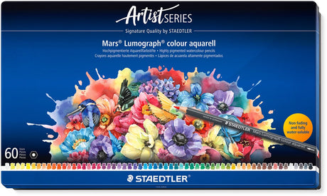 Staedtler - kunstnerserie - mars® lumograph® farve aquarell 104 - metalsæt med 60 farver