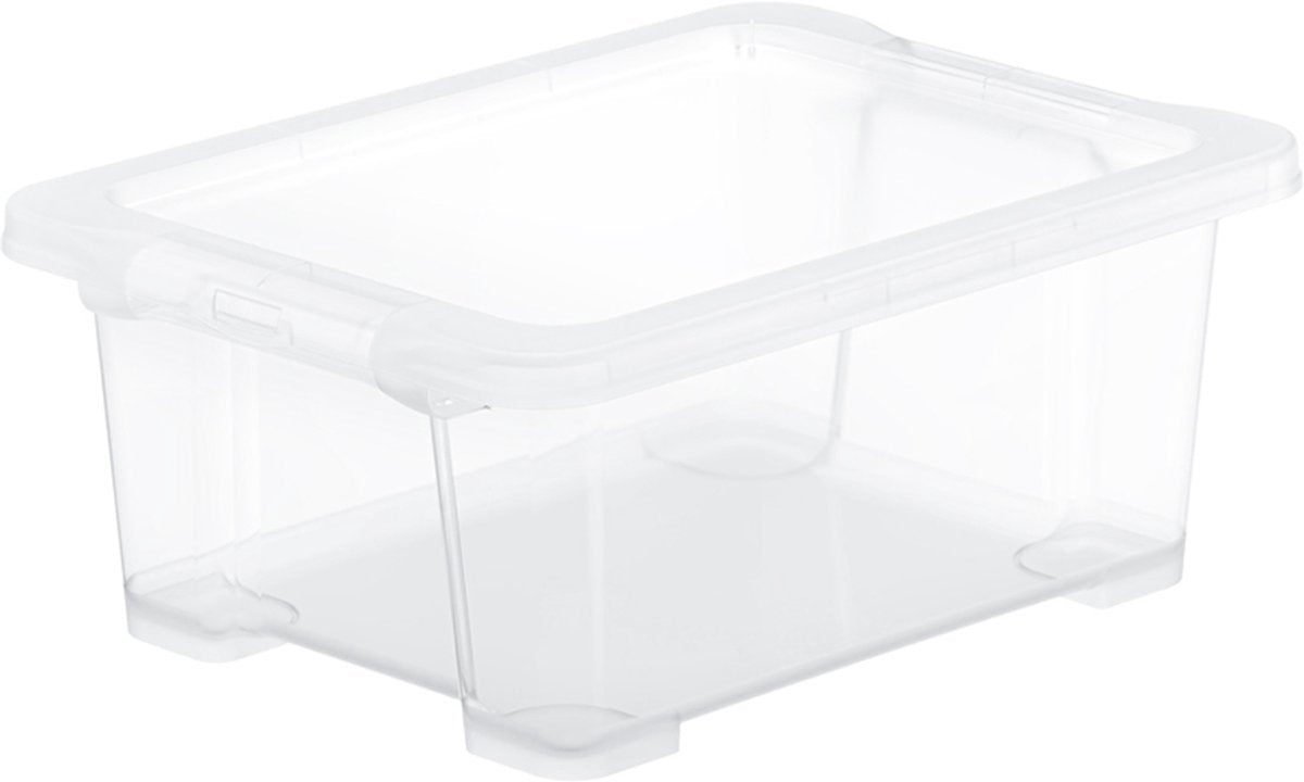 Rotho core basis opbevaringsboks - sæt med 4 - stabelbar - 11 ltr