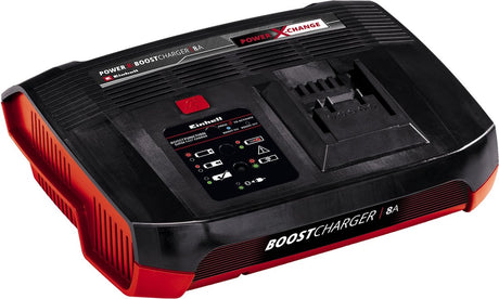 Einhell boosterlader - power x-change - 18 v - ladekapacitet 8a - integreret vægholder - velegnet til alle power x-change batterier