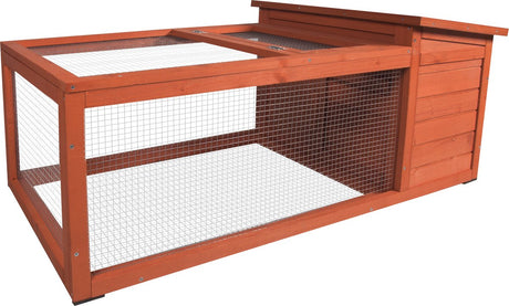 Flamingo kaninbur med løb – kompakt udendørs kaninbur med natbur og løb – 120x65x51 cm – kaninbur atto klassisk brun