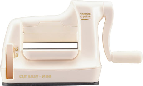 Vaessen creative cut easy mini - stans- en embossingmachine - ivoor - 7,5 cm – incl. snijmallen en embossing folder