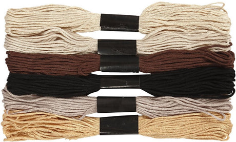 Creativ company broderitråd, tykkelse 1 mm, natur, 6 kugler 1 æske