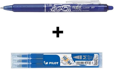 Pilot frixion - klikker blå + 3 refills - i blister