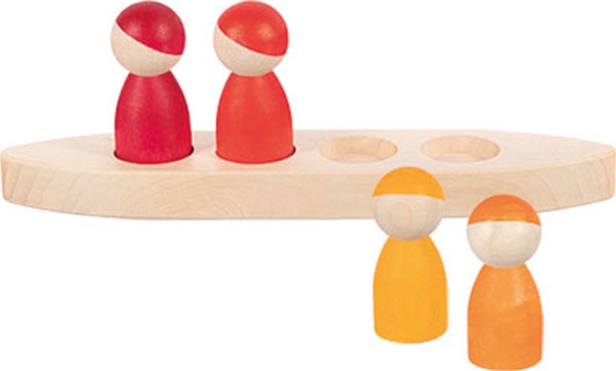 Goki Wood Play -figurer i en båd, 5dlg.