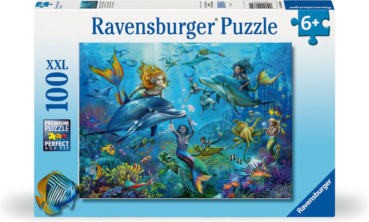 Ravensburger puslespil havfrue - puslespil - 100 xxl brikker