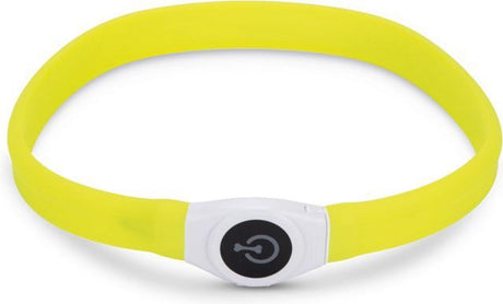 Beeztees safety gear glowy - halsband hond - geel - 65x2,5 cm