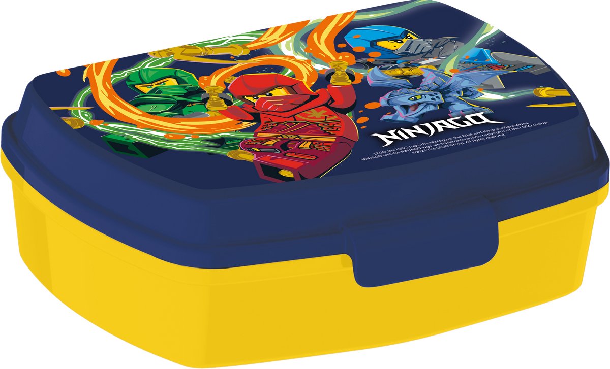 Stor Lego Ninjago madpakke – kompakt madpakke til børn fra 4 år – lufttæt – BPA-fri – mørkeblå