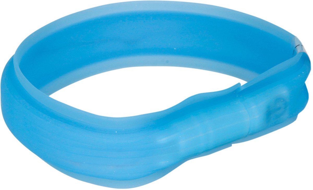 Trixie krave flash lys - USB genopladelig - blå - 30 mm x 50 cm