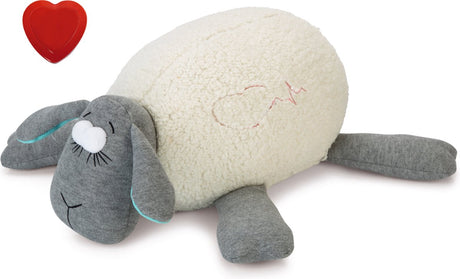 Beeztees puppy heartbeat - puppyknuffel - puppy speelgoed - hondenknuffel voor puppy - knuffel met hartslag - wit grijs - 35x20x14 cm