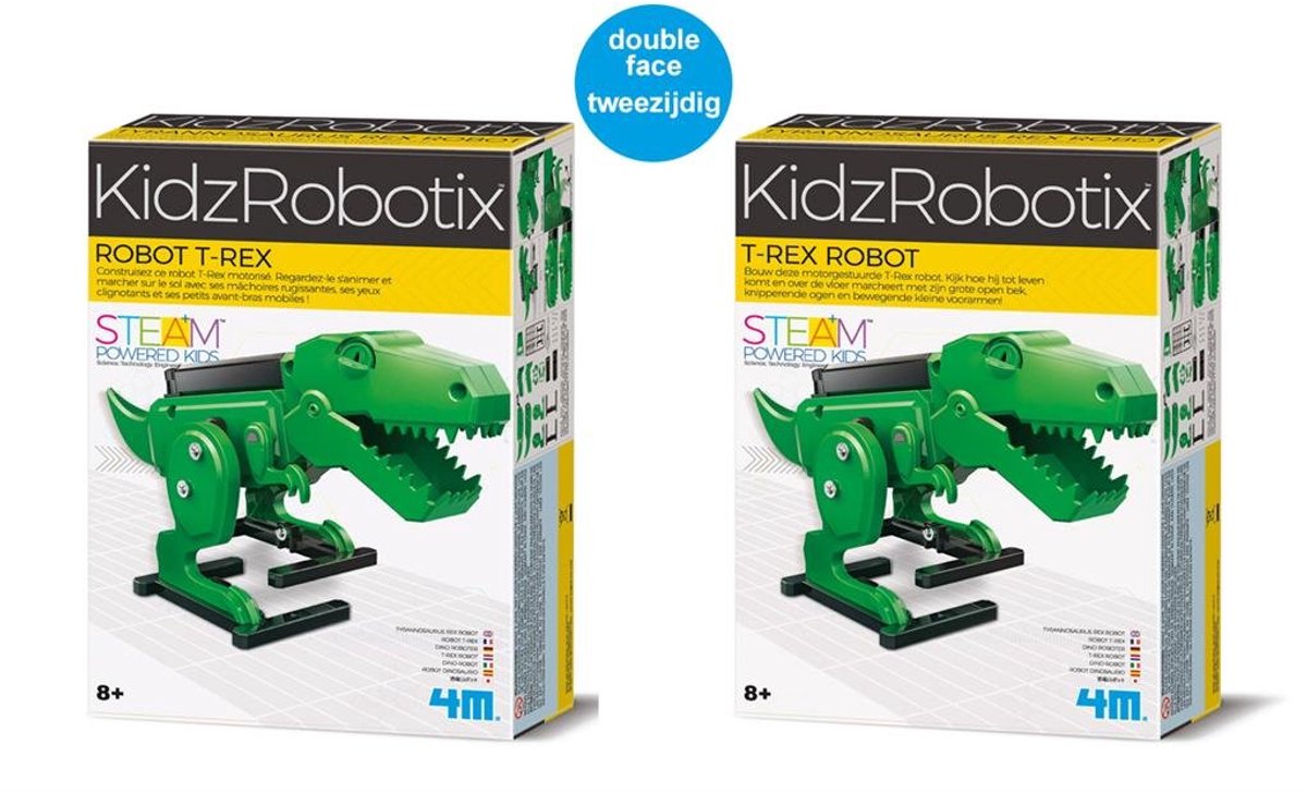 4m videnskab og spil - byg din egen t-rex robot - byggesæt mekanik - kidzrobotix - 8+