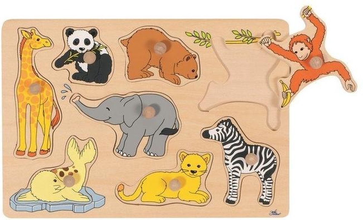 Goki Wood Nick Puzzle Wild Young Animals, 8 ..