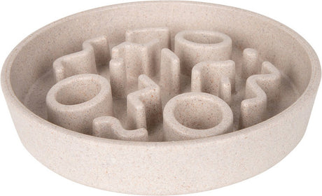 District 70 bamboo slowfeeder - stijlvolle anti-schrok voerbak voor katten – merengue - ø13 cm - merengue ø13 cm