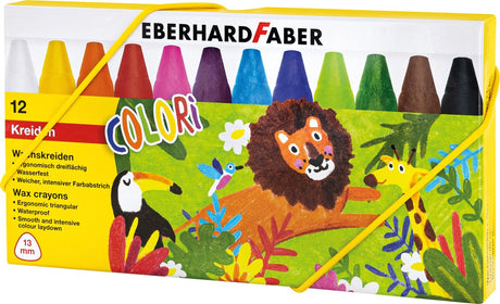 Eberhard faber voksblyanter - farver - 12 stk - i papkasse - vandtæt - ef-524010