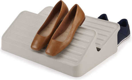 Joseph joseph shoe-in™ pladsbesparende skostativ - ecru - stabelbart moderne design - 6 par sko