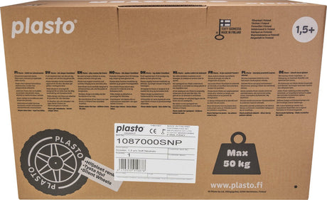 Plasto scooter ferskenfarve - gåstol - lydløse hjul - gåbil - sædehøjde 22 cm - specialudgave bløde neutrale farver - lavet i Finland - fra 1 år
