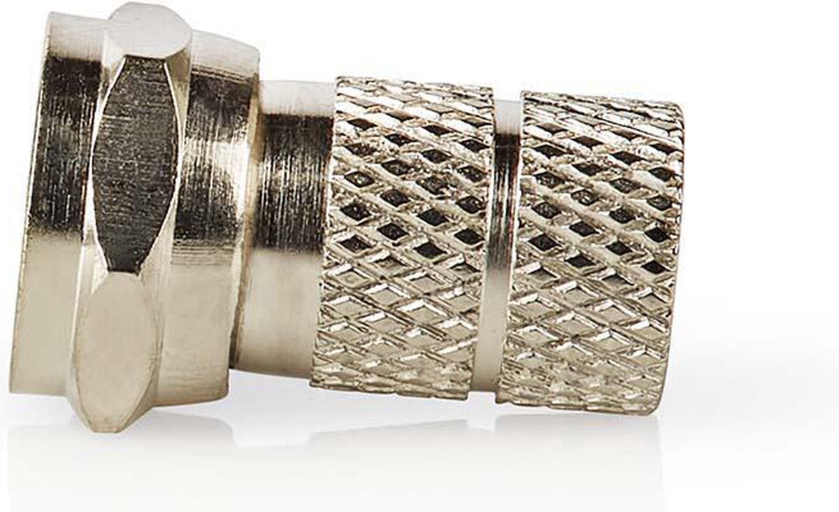 Nedis f-stik - lige - han - forniklet - 75 ohm - twist-on - kabelindføringsdiameter: 5,5 mm - zinklegering - sølv - 5 stykker - æske