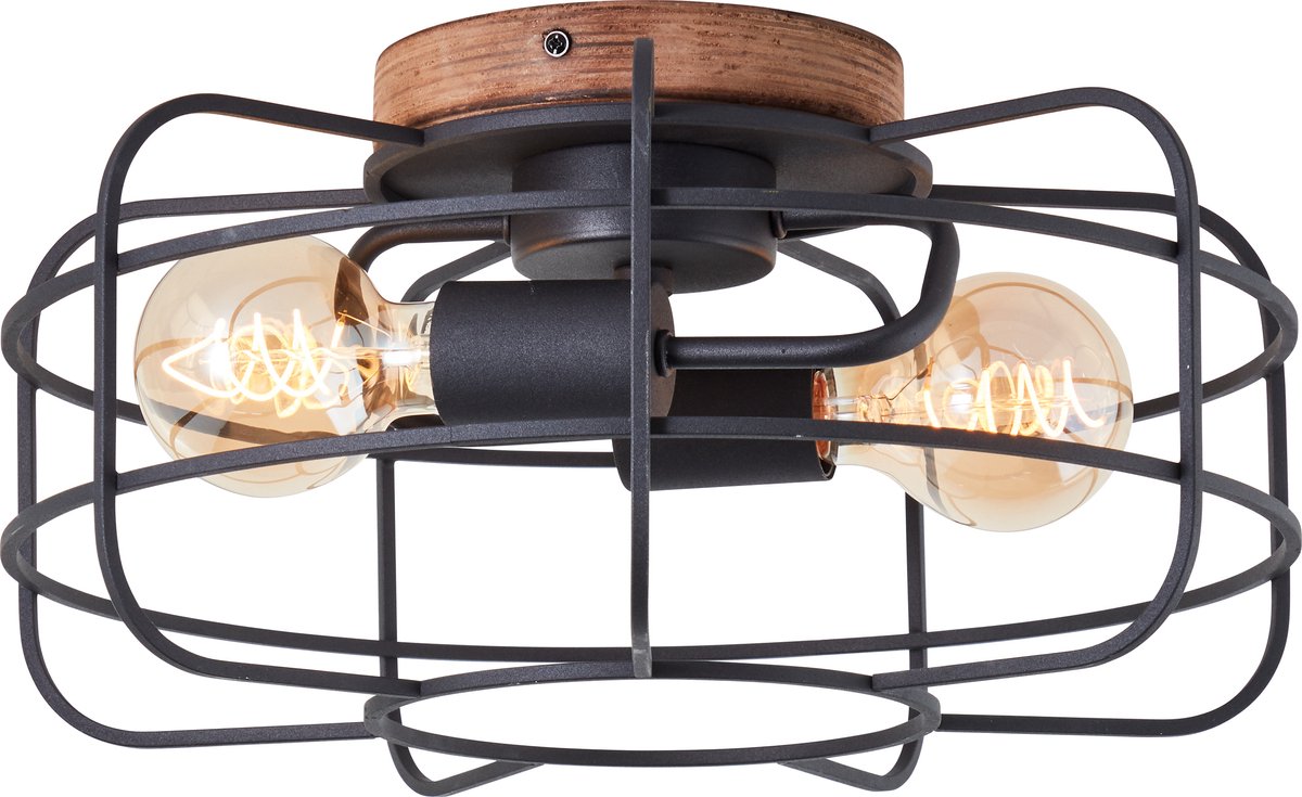 Brilliant Gwen - loftlampe - E27 max 2x60W - sort træ