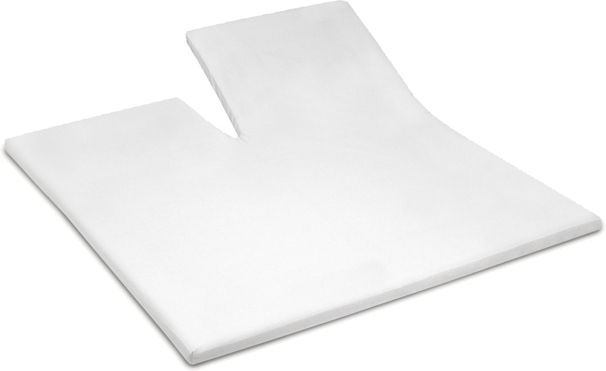 Cinderella - weekend - topper hoeslaken met split - 200x210 cm - tot 15 cm matrashoogte - 100% katoen - wit