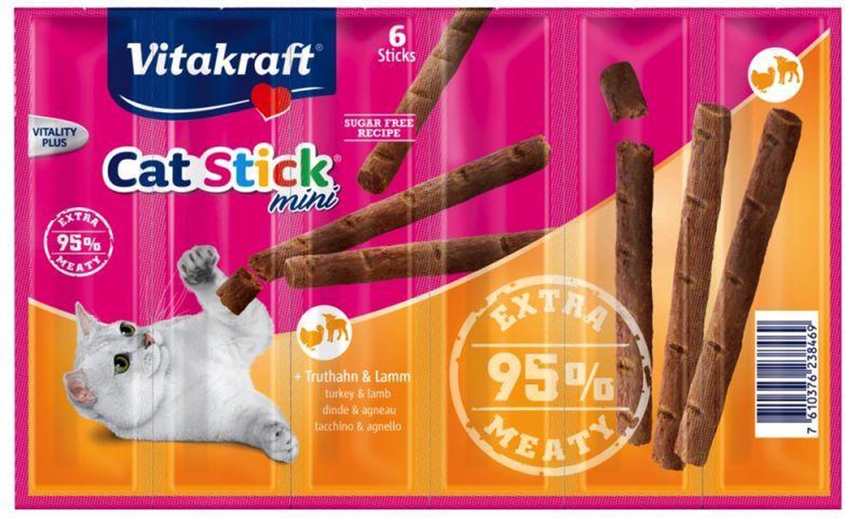 Vitakraft kattepind kalkunlam 1 stk - 6 pinde