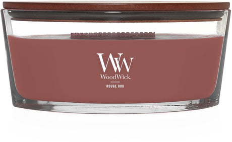 Woodwick hearthwick flame ellipse duftlys - rouge old - 50 brændende timer