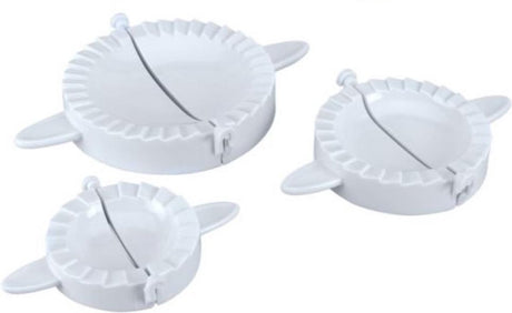Metaltex - sæt med 3 dejforme - raviolimaskine - 9, 12 og 15 cm - hvid - plastik