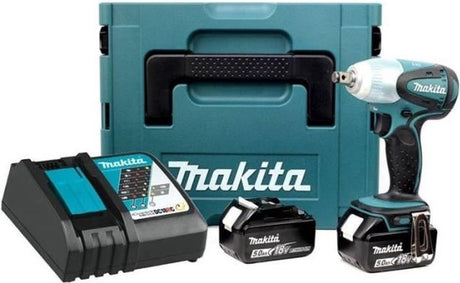 Makita dtw251rtj 18v li-ion batteri slagnøglesæt (2x 5.0ah batteri) i mbox - 230nm - 1 2