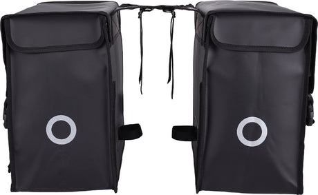 Willex dobbelt cykeltaske - bisonyl - sort - 40l - universal montering