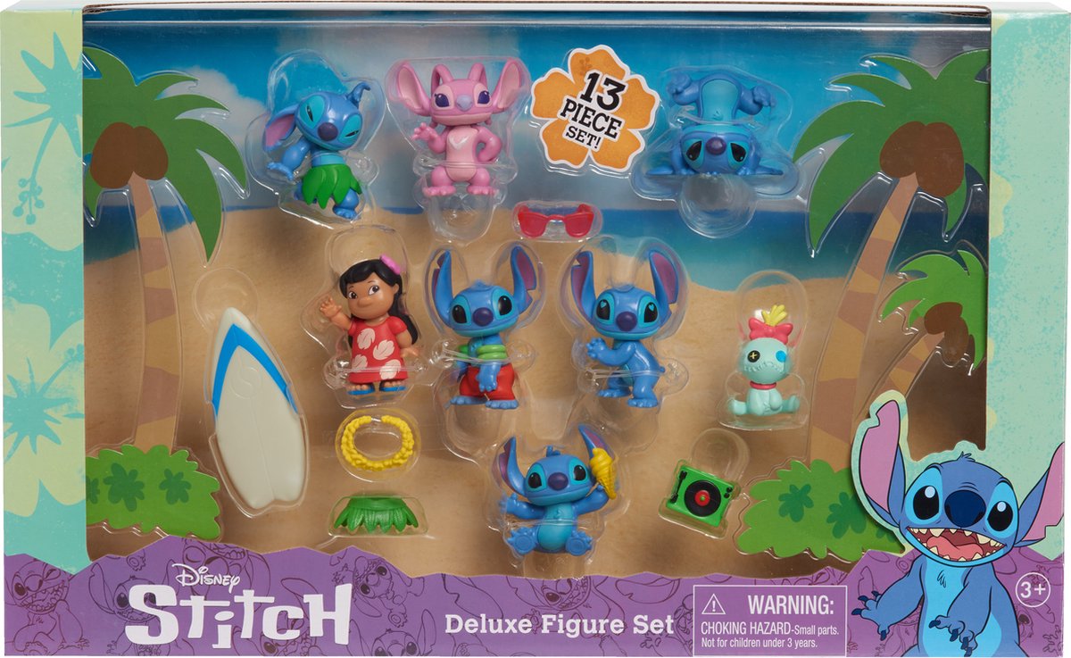Bare spil Disney stitch - stitch deluxe sæt med 8 spillefigurer med 5 tilbehør