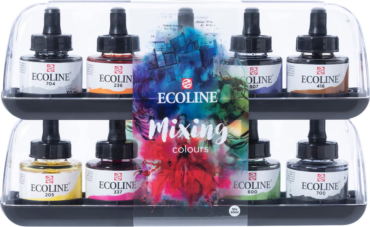 Ecoline flydende akvarelblandingssæt | 10 x 30 ml