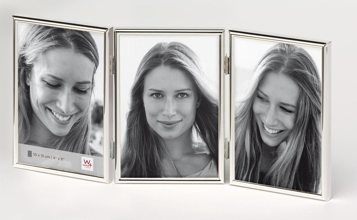 Walther design chloe - fotoramme - fotostørrelse 3x 13x18 cm - sølv