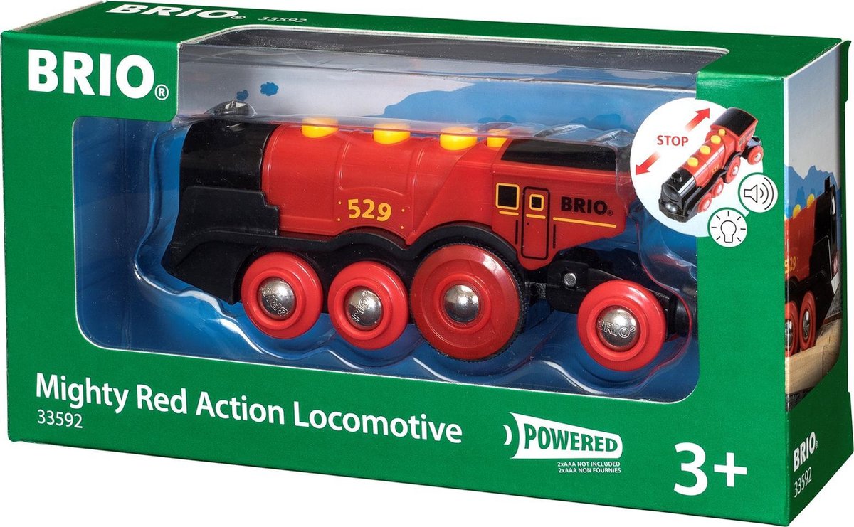 Brio rødt batteridrevet lokomotiv - 33592