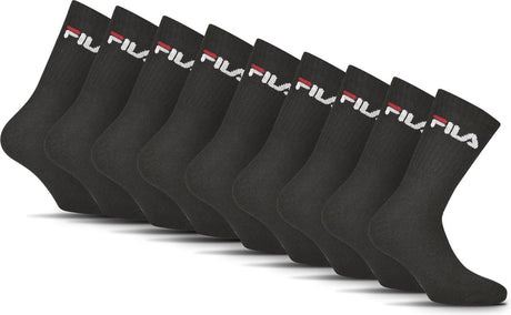 Fila tennis sportsstrømper - str. 43 46 - 9 pack - sorte