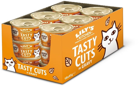 Lily's kitchen kattenvoer nat tasty cuts in saus kip - 18 x 85 gr - voordeelverpakking