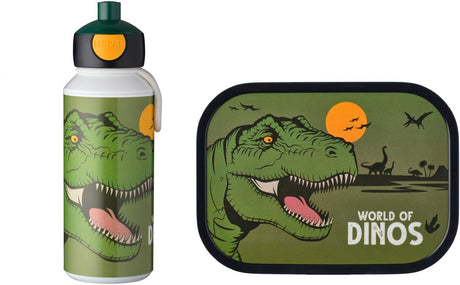 Mepal frokostsæt (pop-up flaske madpakke) campus - 400 + 750 ml - madpakke og drikkekop til børn - bento box - pop-up drikkeflaske - dino