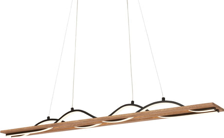 Briloner vinka - LED hængelampe - 3818014 - trædesign - bølgeform - varmt hvidt lys - 98 x 11 x 120 cm - sort træ