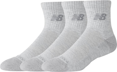 New balance aktiv kvartsok 3-pak unisex sportsstrømper - atletisk grå lyng