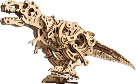 Ugears 3D modelbygning - tyrannosaurus rex - mekanisk byggesæt træ - pædagogisk legetøj