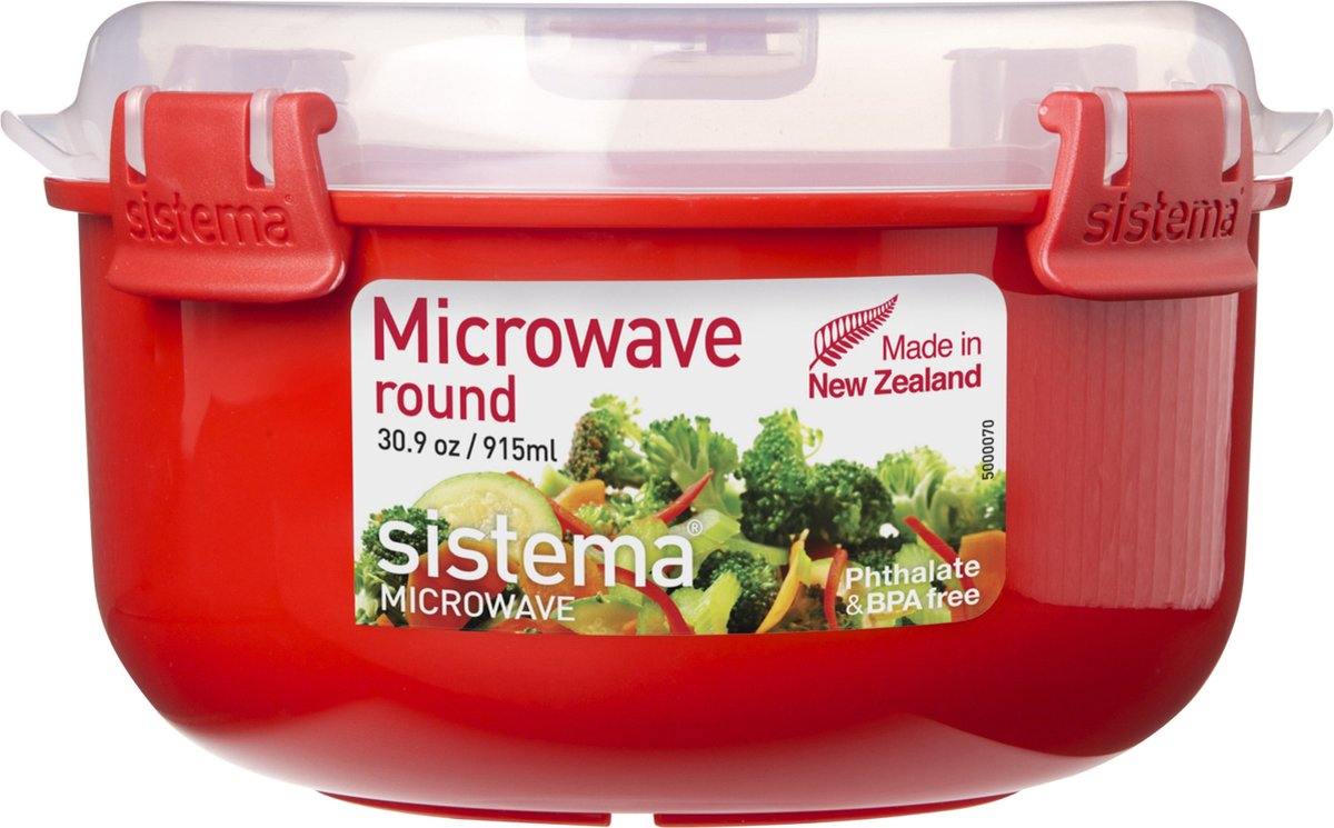 Sistema mikroovn mikroovn beholder med låg - med dampventil - rød - 915ml