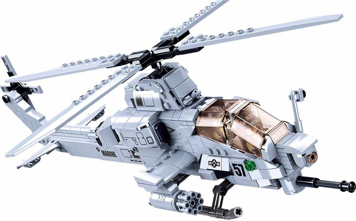 Sluban model murstenshelikopter AH-1Z Viper byggelegetøj – byggelegetøj – byggesæt med 482 byggeklodser – M38-B0838 – fra 10 år