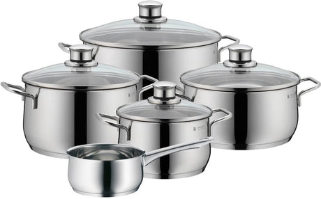 WMF diadem plus - pandesæt - 5-delt - velegnet til induktion - rustfrit stål - inklusive låg