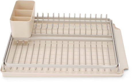 Brabantia opvaskeafløb - med drypbakke og bestikholder - blød beige