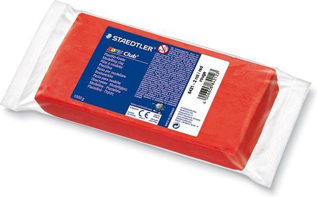Staedtler noris modellervoks - blok 1 kg - rød