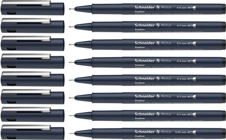 Schneider skriveredskaber schneider fineliner - pictus - sort - sæt med 8 dele - s-197598